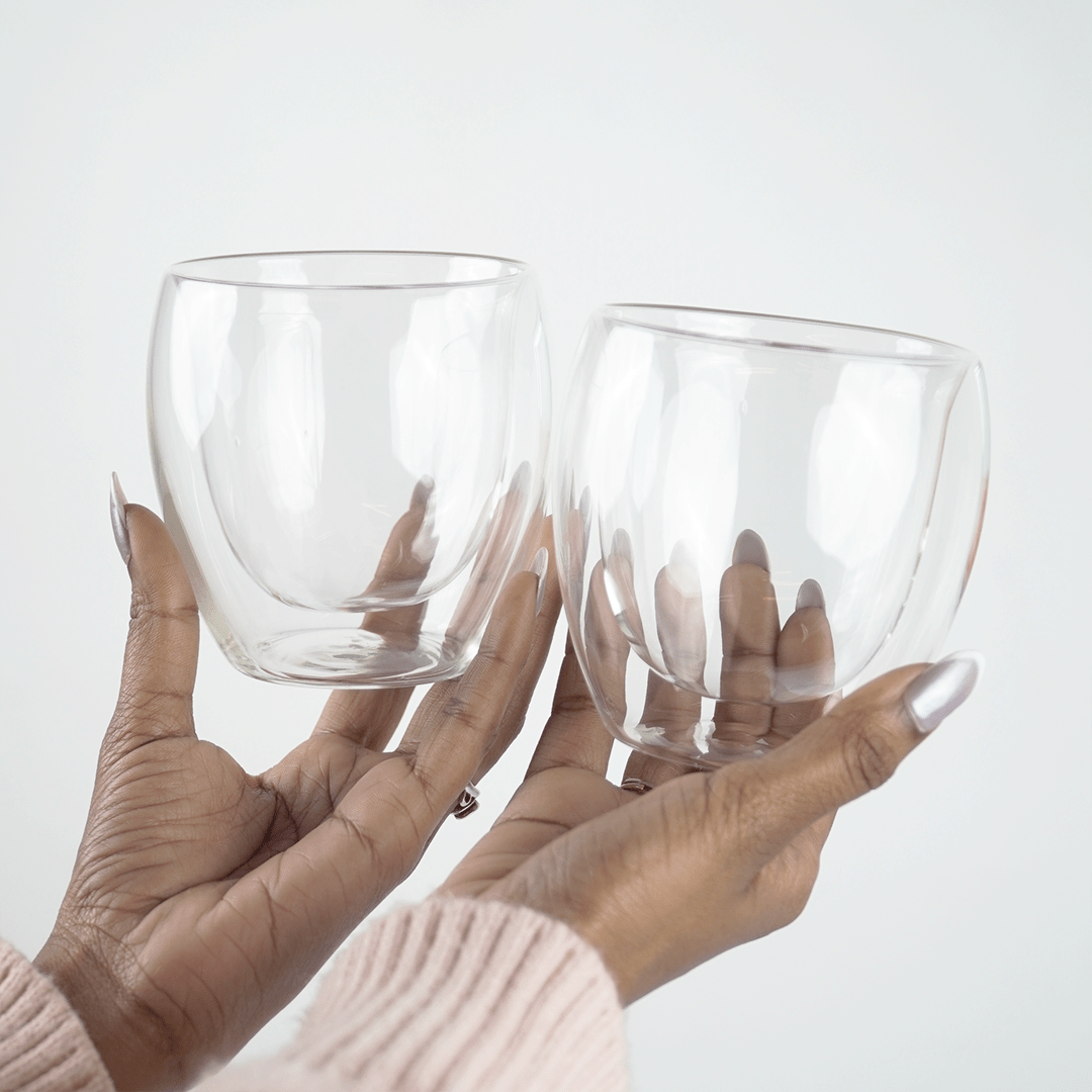 Double Wall Glass Cups | Heat Resistant Clear Glass for Coffee, Tea & Drinks - Memories InsiteDOUBLE WALL GLASS CUPS-1